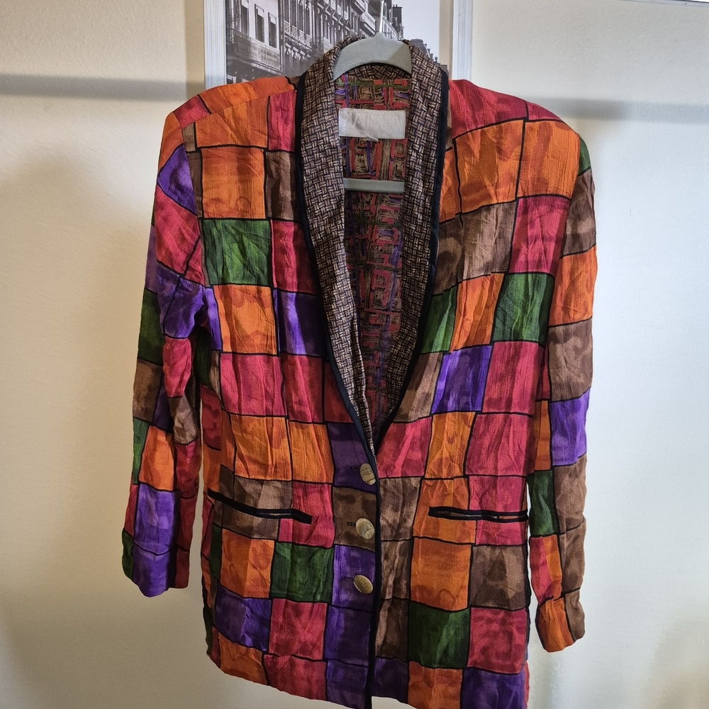 Vibrant Patchwork Women's Blazer